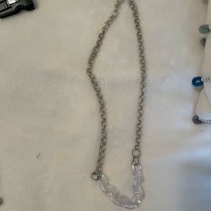 Acrylic and silver necklace
